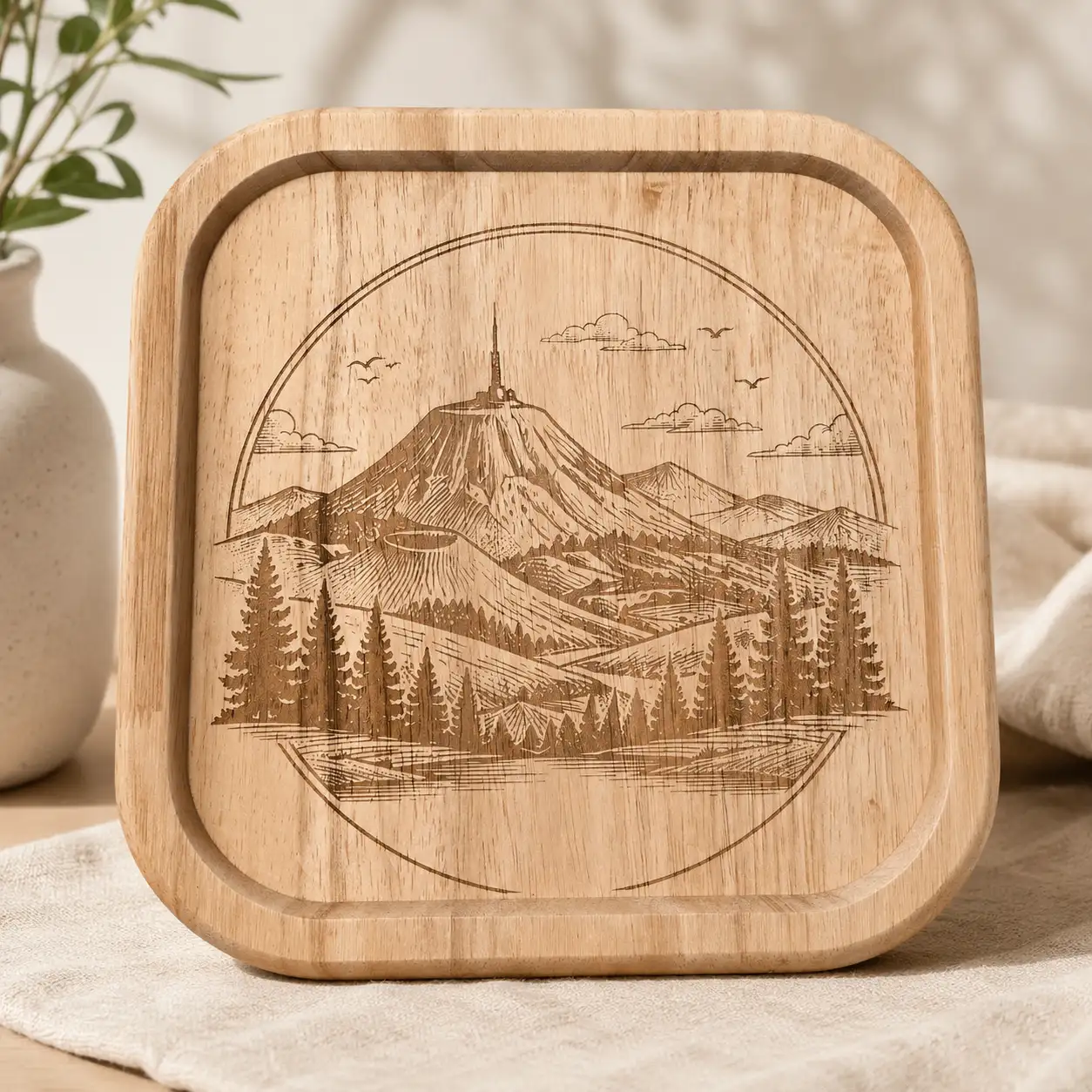 Plat / Vide poche en bois – Puy de dôme